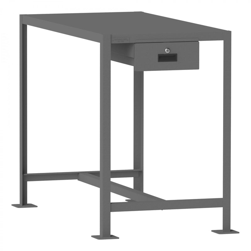 Durham MT Workbench, 24 x 48, Top Shelf Only with Drawer, 14 Gauge Steel, 2000 lbs. Capacity, Gray