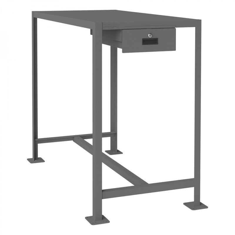 Durham MT Workbench, 24 x 48, Top Shelf Only with Drawer, 14 Gauge Steel, 2000 lbs. Capacity, Gray