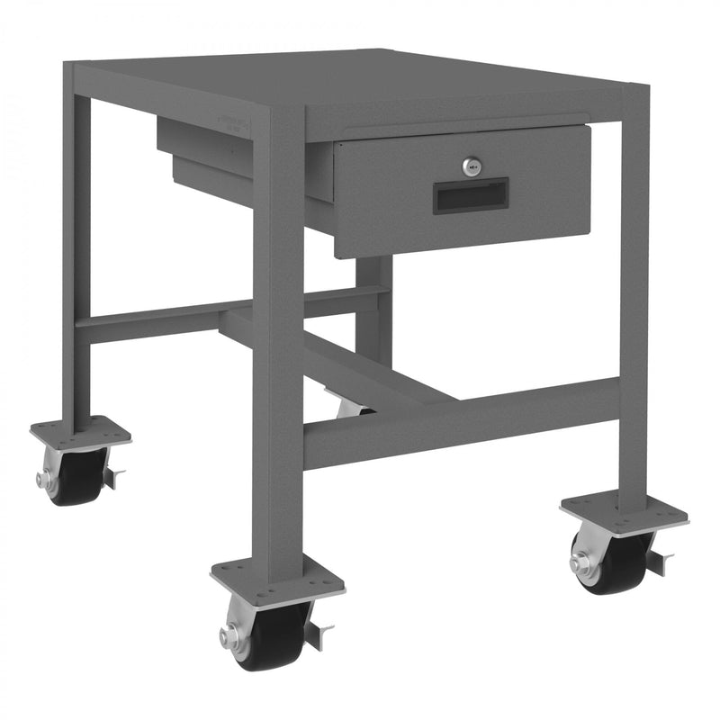 Durham Mobile MT Workbench, 18 x 24, Top Shelf Only with Drawer, 14 Gauge Steel, 2000 lbs. Capacity, Gray
