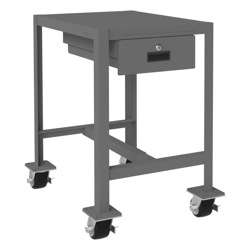 Durham Mobile MT Workbench, 18 x 24, Top Shelf Only with Drawer, 14 Gauge Steel, 2000 lbs. Capacity, Gray