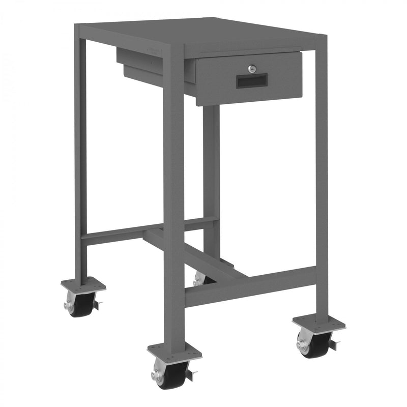 Durham Mobile MT Workbench, 18 x 24, Top Shelf Only with Drawer, 14 Gauge Steel, 2000 lbs. Capacity, Gray