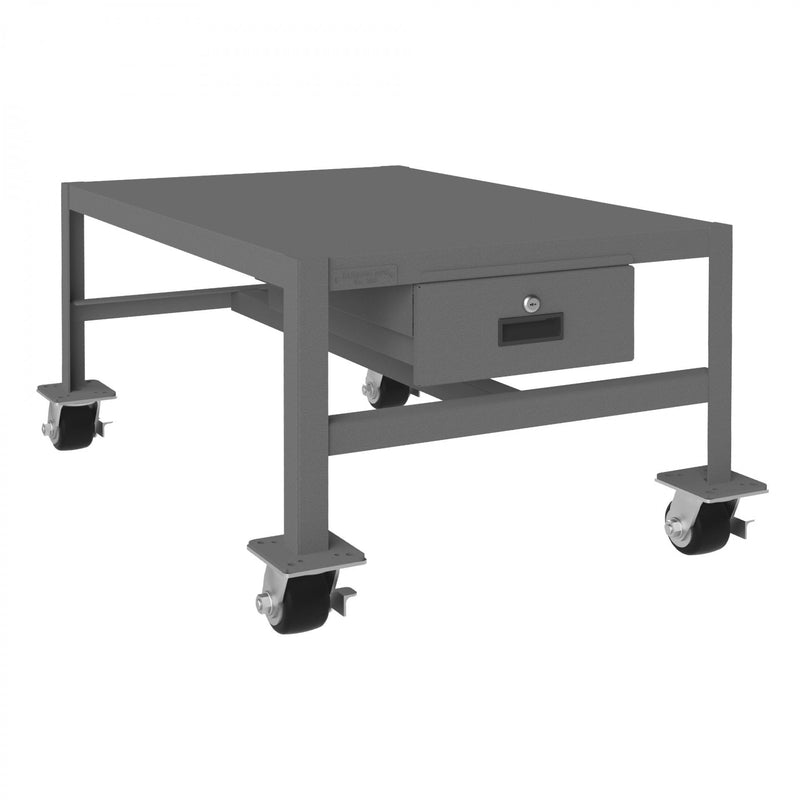 Durham Mobile MT Workbench, 24 x 36, Top Shelf Only with Drawer, 14 Gauge Steel, 2000 lbs. Capacity, Gray