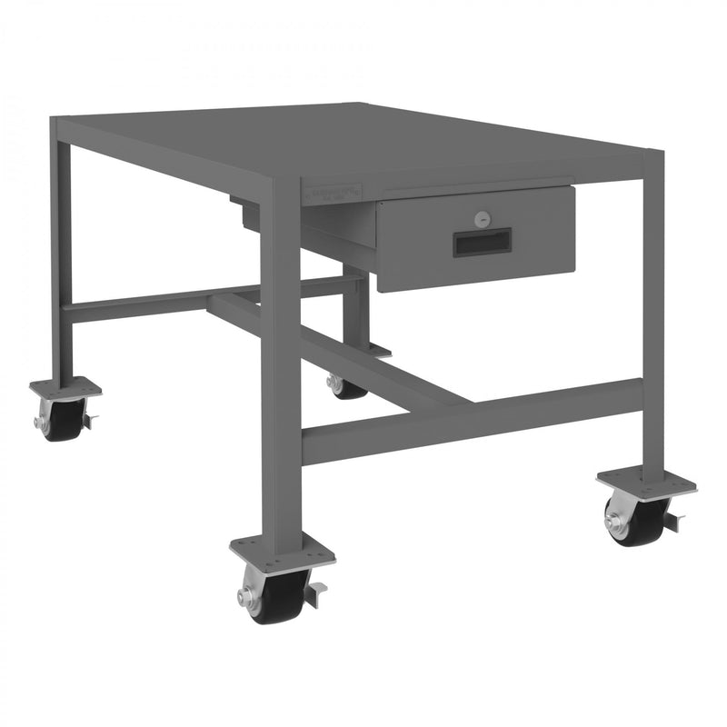 Durham Mobile MT Workbench, 24 x 36, Top Shelf Only with Drawer, 14 Gauge Steel, 2000 lbs. Capacity, Gray