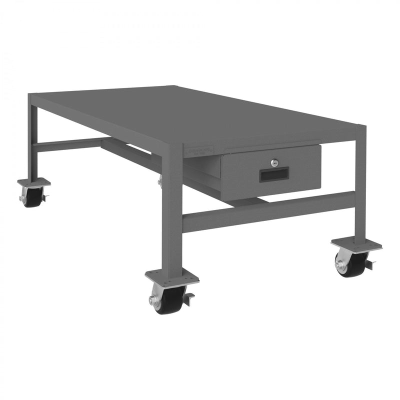 Durham Mobile MT Workbench, 24 x 48, Top Shelf Only with Drawer, 14 Gauge Steel, 2000 lbs. Capacity, Gray