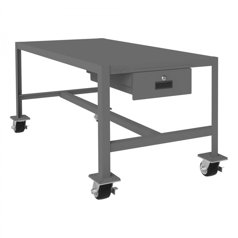 Durham Mobile MT Workbench, 24 x 48, Top Shelf Only with Drawer, 14 Gauge Steel, 2000 lbs. Capacity, Gray