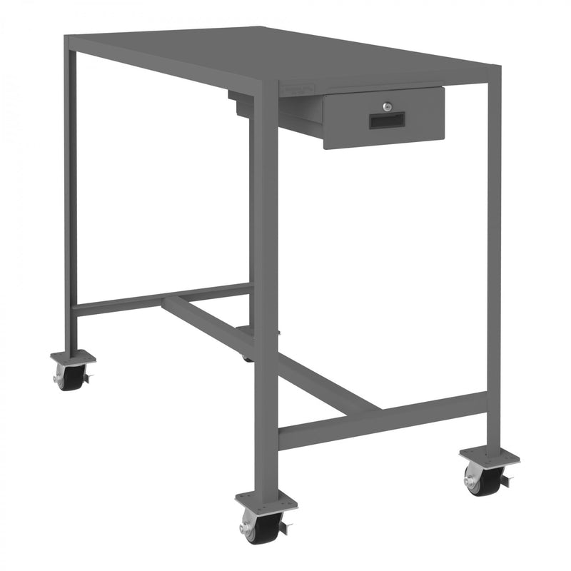 Durham Mobile MT Workbench, 24 x 48, Top Shelf Only with Drawer, 14 Gauge Steel, 2000 lbs. Capacity, Gray