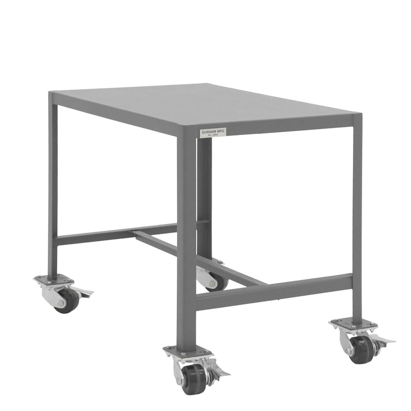 Durham Mobile MT Workbench, 24 x 36, Top Shelf Only, 14 Gauge Steel, 2000 lbs. Capacity, Gray