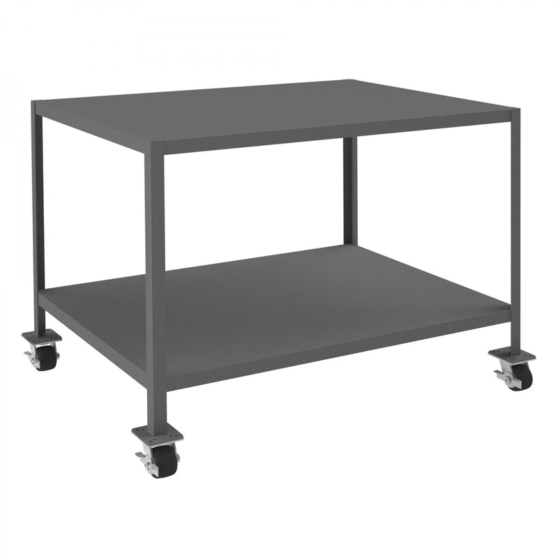 Durham Mobile MT Workbench, 36 x 48, 2 Shelves, 12 Gauge Steel, 3000 lbs. Capacity