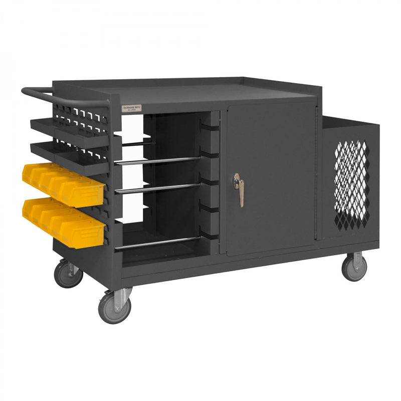 Durham Mobile Wire Spool & Maintenance Cart With 5" x 1-1/4" Polyurethane Casters, (2) Rigid
