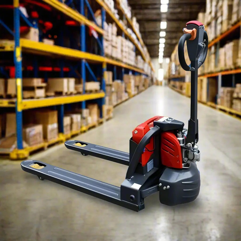 Walkie Electric Pallet Jack in a warehouse