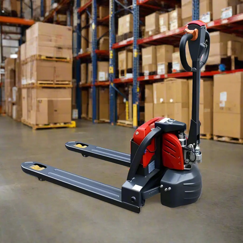 Walkie Electric Pallet Jack in a warehouse
