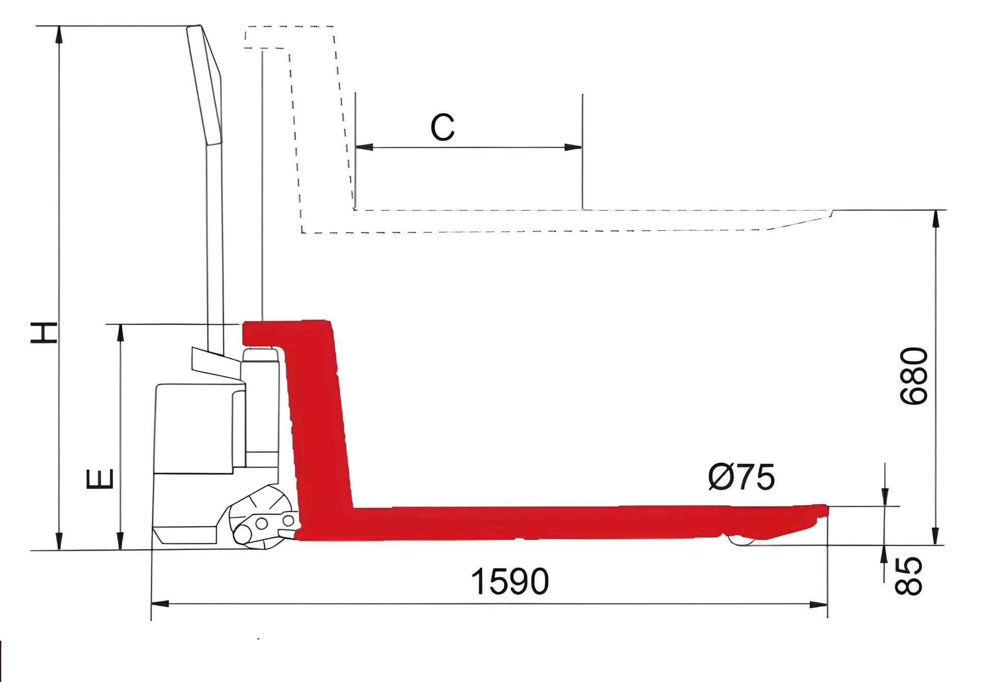 Manual Scissor Lift Pallet Jack dimension