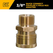 Male M22 x 3/8" Quick Connect MNPT Coupler BE Power Equipment