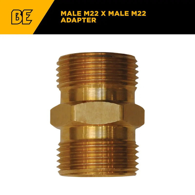 Male M22 x Male M22 MNPT Adapter Fitting BE Power Equipment