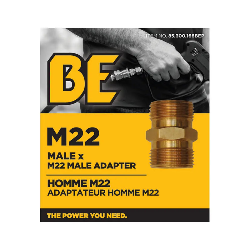 Male M22 x Male M22 MNPT Adapter Fitting BE Power Equipment