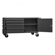 Durham Mobile Double Sided Bench Cabinet With 6" x 2" Phenolic Bolt-On Casters