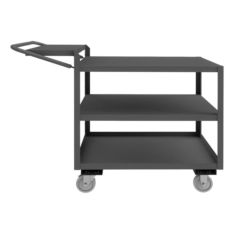 Durham Order Picking Cart With 5" x 1-1/4" Polyurethane Casters, Gray