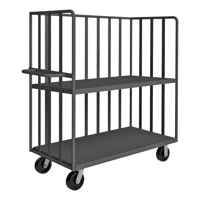 Durham Bulk Stock/Package Mover, 14 Gauge Steel, 3000 lbs. Capacity, 1 Fixed Shelf, 1 Base Shelf
