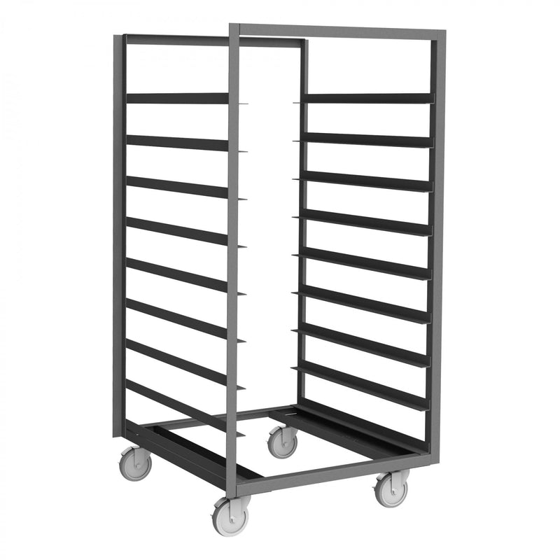 Durham Pan & Tray Truck With 5" X 1-1/4" Polyurethane Bolt-On Casters, (4) Swivel With Side Brakes