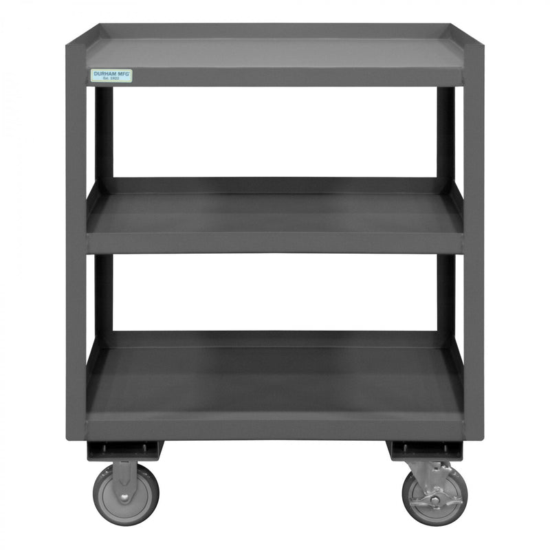 Durham Portable Shop Desk With 5" x 1-1/4" Polyurethane Casters (2) Rigid And (2) Swivel With Side Brakes