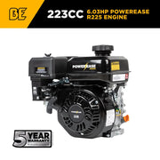 Powerease R225 Engine – 223cc, 6.03 HP, 3/4" Horizontal Shaft BE Power Equipment