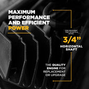 Powerease R225 Engine – 223cc, 6.03 HP, 3/4" Horizontal Shaft BE Power Equipment
