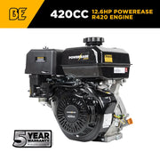 Powerease R420 Engine – 420cc, 12.6 HP, 1" Horizontal Shaft BE Power Equipment