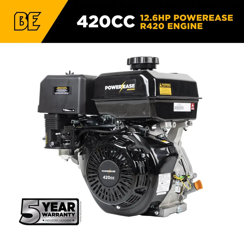 Powerease R420 Engine – 420cc, 12.6 HP, 1" Horizontal Shaft BE Power Equipment