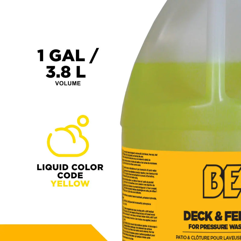 Pressure Washer Deck and Fence Detergent – 1 Gallon (4 Pack) BE Power Equipment