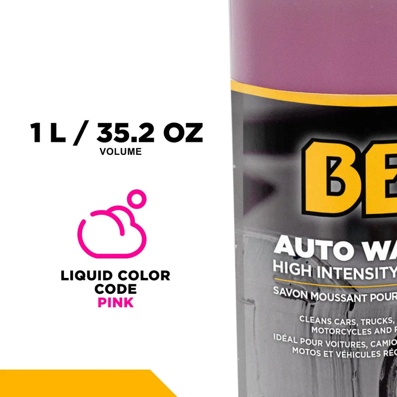 Pressure Washer Soap for Cars: High Foam Auto Wash 1L (12 Pack) BE Power Equipment