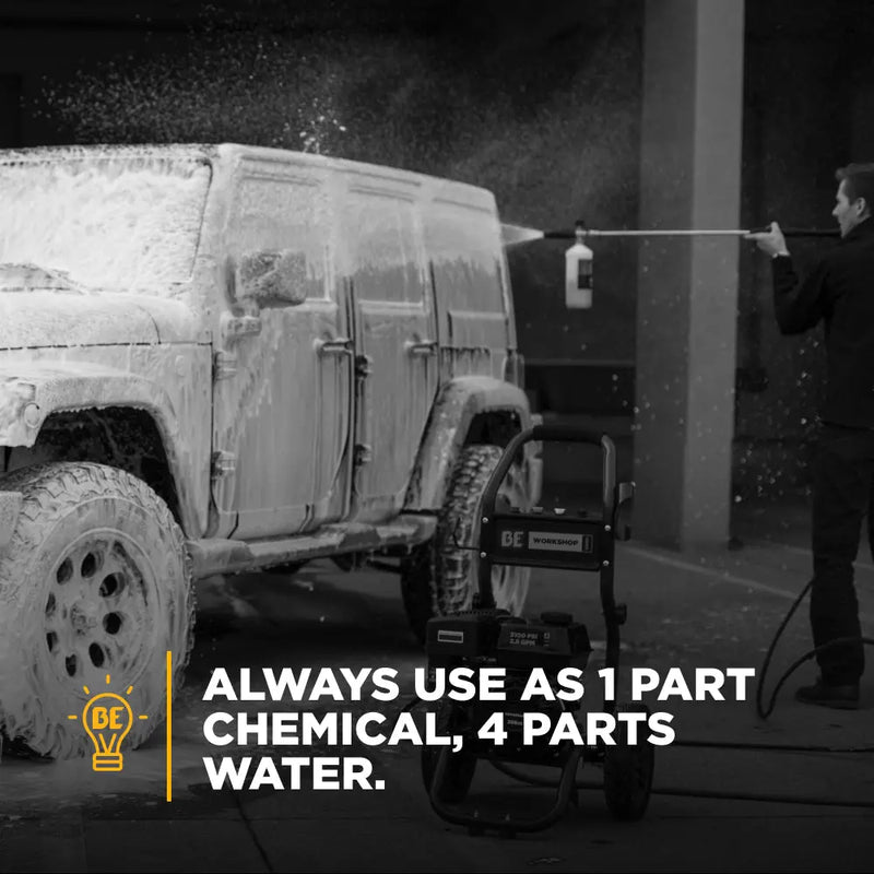 Pressure Washer Soap for Cars: High Foam Auto Wash 1L (12 Pack) BE Power Equipment