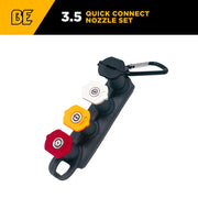 Quick Connect Pressure Washer Nozzle Set 0°, 15°, 40°, and Soaper with Holder & Clip BE Power Equipment