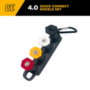 Quick Connect Pressure Washer Nozzle Set with 0°, 15°, 40°, & Soaper with Holder & Clip BE Power Equipment