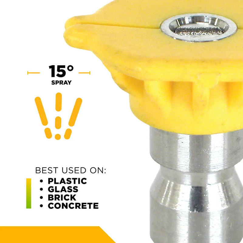 Quick Connect Pressure Washer Nozzle Set with 0°, 15°, 40°, & Soaper with Holder & Clip BE Power Equipment