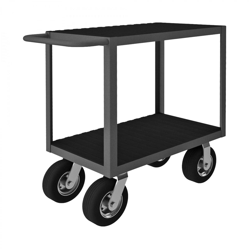 Durham Instrument Cart, 14 Gauge Steel, 2  Shelves, 18 x 30, 1200 lbs. Capacity, Gray