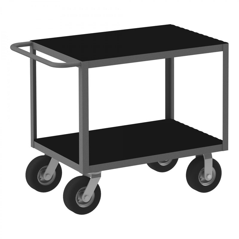 Durham Instrument Cart, 14 Gauge Steel, 2  Shelves, 24 x 36, 1200 lbs. Capacity, Gray