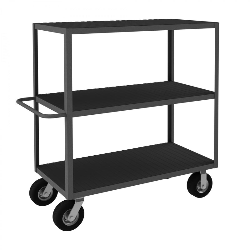 Durham Instrument Cart, 14 Gauge Steel, 3  Shelves, 24 x 48, 1200 lbs. Capacity