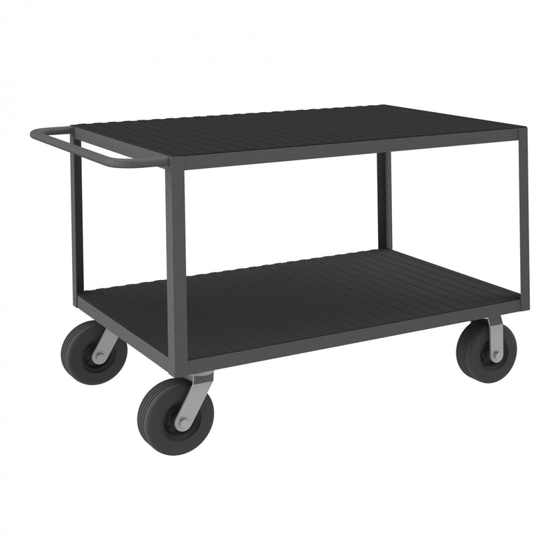 Durham Instrument Cart, 14 Gauge Steel, 2  Shelves, 30 x 36, 1200 lbs. Capacity, Gray