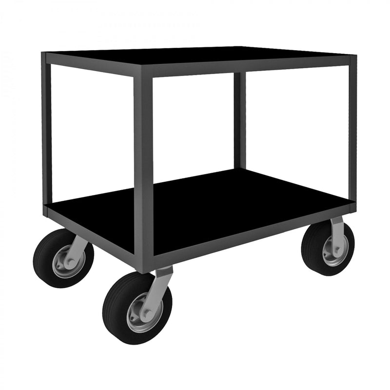 Durham Rolling Instrument Cart With 8" X 2" Semi-Pneumatic Casters, (2) Rigid And (2) Swivel