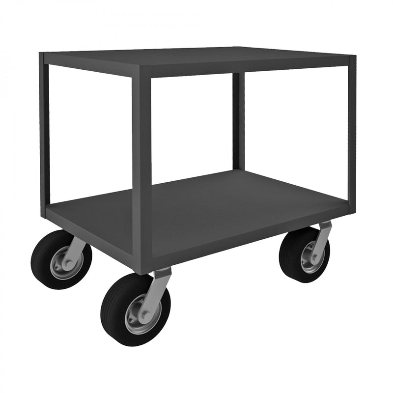 Durham Rolling Instrument Cart With (4) Swivel 8" X 3" Pneumatic Casters And 2 Shelves, No Handle