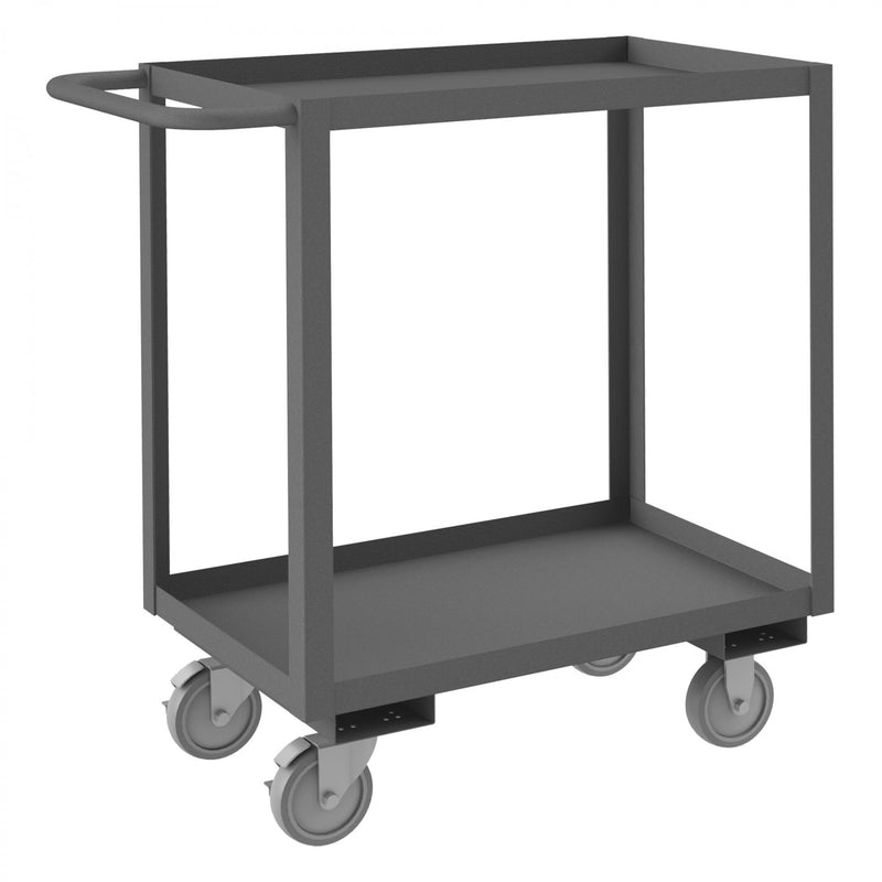 Durham Stock Cart, 2 Shelves, 18 x 30, 14 Gauge, 1200 lbs. Capacity, Gray