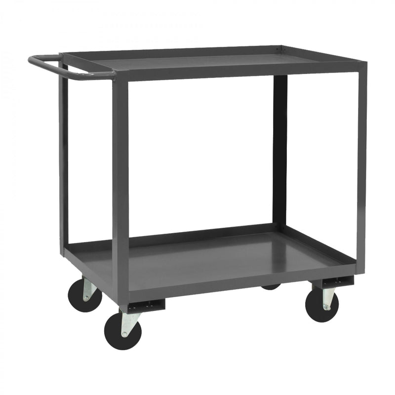 Durham Stock Cart, 2 Shelves, 24 x 36, 14 Gauge, 1200 lbs. Capacity, Gray