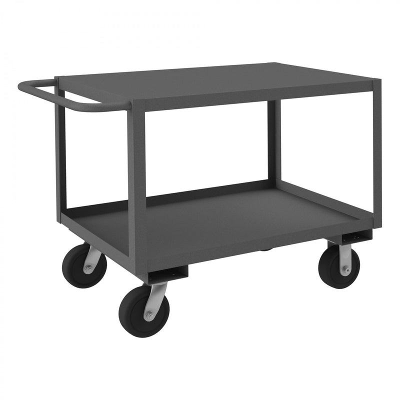 Durham Stock Cart, 2 Shelves, 24 x 36, 14 Gauge, 1200 lbs. Capacity, Gray