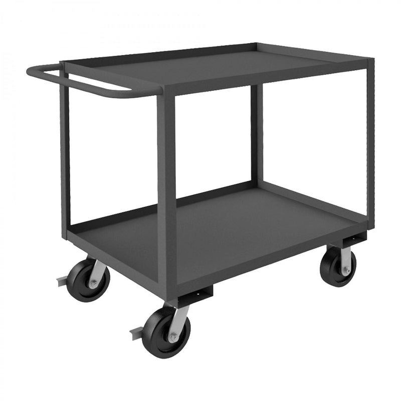 Durham Stock Cart, 2 Shelves, 24 x 36, 14 Gauge, 3000 lbs. Capacity, Gray
