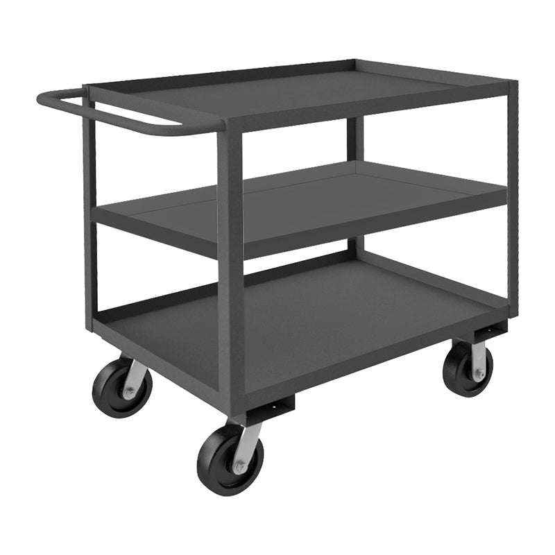 Durham Stock Cart, 3 Shelves, 24 x 36, 14 Gauge, 3000 lbs. Capacity