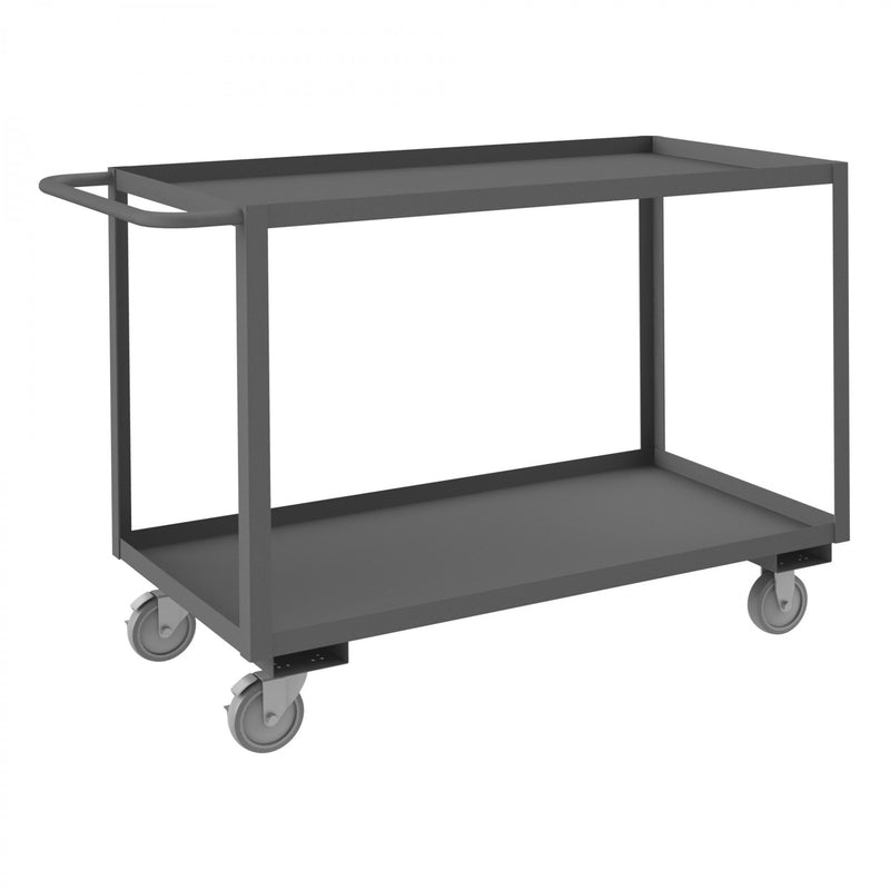 Durham Stock Cart, 2 Shelves, 24 x 48, 14 Gauge, 1200 lbs. Capacity, Gray
