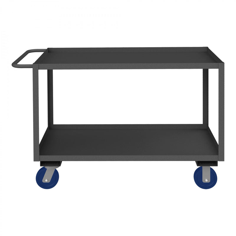 Durham Stock Cart, 2 Shelves, 24 x 48, 14 Gauge, 2400 lbs. Capacity, Gray