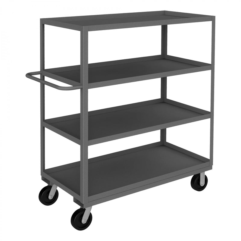 Durham Stock Cart, 4 Shelves, 24 x 48, 14 Gauge, 3000 lbs. Capacity, Gray