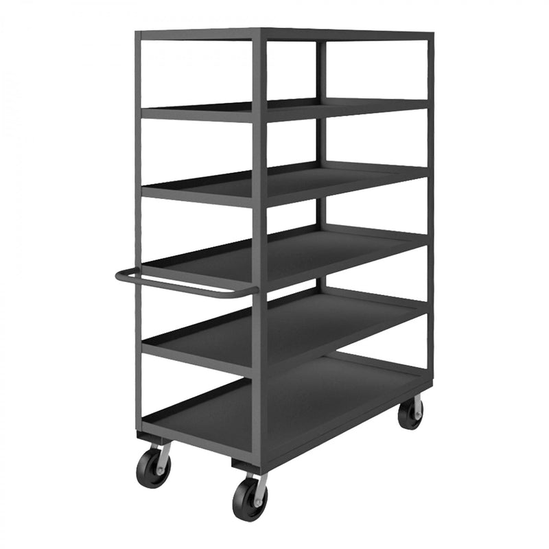 Durham Stock Cart, 6 Shelves, 24 x 48, 14 Gauge, 3000 lbs. Capacity
