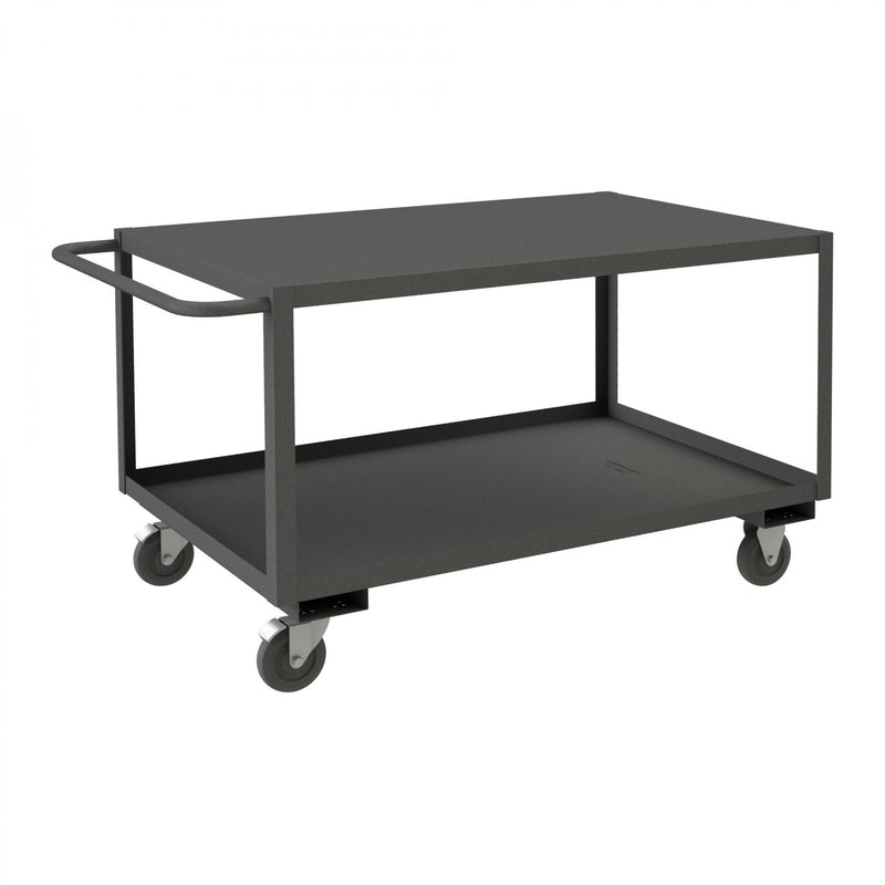 Durham Stock Cart, 2 Shelves, 24 x 36, 14 Gauge, 1200 lbs. Capacity, Gray
